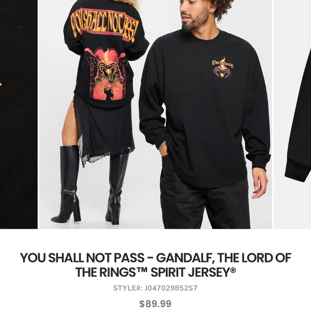 YOU SHALL NOT PASS - GANDALF, THE LORD OF THE RINGS™ SPIRIT JERSEY® XS